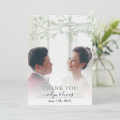 Weißes Weiß-Foto Dankeskarte (Stehend Vorderseite)