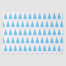Weißes, weißes, blaues Weihnachtsbaumpapier Seidenpapier
