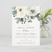 WEISSES, WEISSES BRAUTPARTY MIT WASSERFARBE EINLADUNG (Stehend Vorderseite)