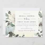 WEISSES, WEISSES BRAUTPARTY MIT WASSERFARBE EINLADUNG (Vorderseite)