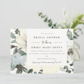 WEISSES, WEISSES BRAUTPARTY MIT WASSERFARBE EINLADUNG (Stehend Vorderseite)