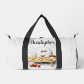 Weißes Weißpulver Zuckermonster Duffle Bag (Vorderseite)