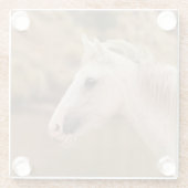 Weißes WildPferd Glasuntersetzer (Rückseite)