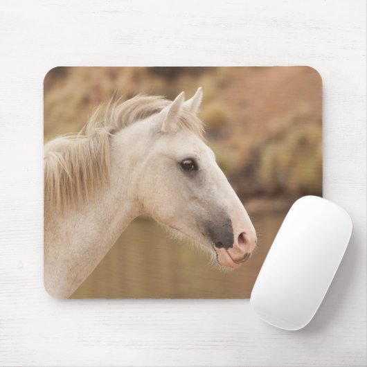 Weißes WildPferd Mousepad (Mit Mouse)