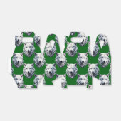 Weißes Wolfskopf-Musterdesign Grün Geschenkschachtel (Ungefaltet)