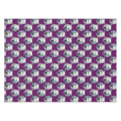 Weißes Wolfskopf-Musterdesign Lila Tischdecke (Vorderseite (Horizontal))