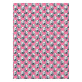 Weißes Wolfskopf-Musterdesign Rosa Tischdecke (Vorderseite)