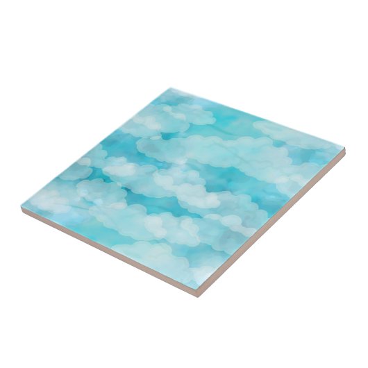 Weißes Wolken-Muster-blauer Himmel Fliese (Seite)