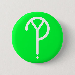 Weißes Y? Symbol auf Grün Button