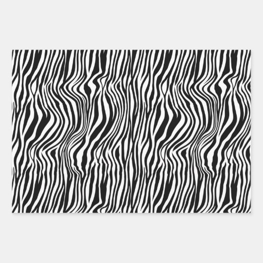 Weißes Zebra Geschenkpapier Set (Vorderseite)