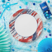 Weißes Zentrum mit Abstraktem Muster für Wasserfar Pappteller (Party)