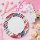 Weißes Zentrum mit Abstraktem Muster für Wasserfar Pappteller (Party)