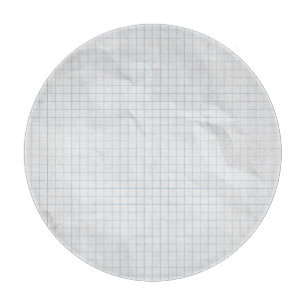 Weißes zerknittertes Papier blaue Linien Schneidebrett
