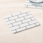 Weißes Ziegelmuster Rechteckiger Pappuntersetzer (angewinkelt)