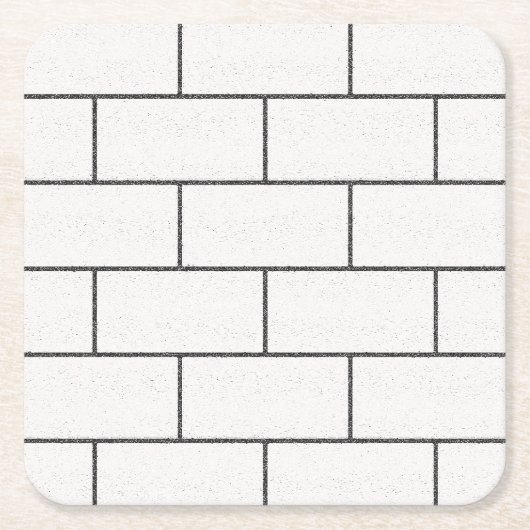 Weißes Ziegelmuster Rechteckiger Pappuntersetzer (Vorderseite)