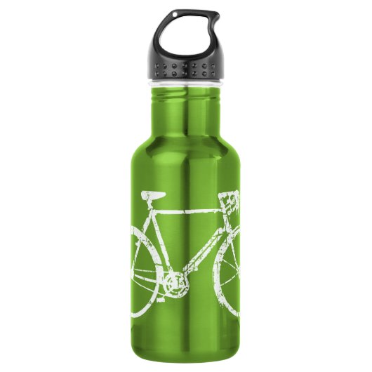 Weißfahrrad Edelstahlflasche (Vorderseite)