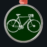 Weißfahrrad Ornament Aus Metall<br><div class="desc">Für Fahrradliebhaber ein einfaches Fahrraddesign</div>