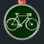 Weißfahrrad Ornament Aus Metall<br><div class="desc">Für Fahrradliebhaber ein einfaches Fahrraddesign</div>