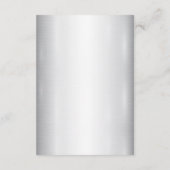 Weißfarbene Blume Golden Frame Silber Aquamarin Begleitkarte (Rückseite)