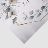 Weißfarbene Blume Golden Frame Silber Aquamarin Seidenpapier (Ausschnitt)