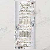 Weißfarbene Blume Goldrahmen Silber Hochzeit Programm (Rückseite)