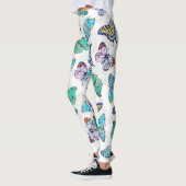 Weißfarbene Schmetterlinge Leggings (Links)