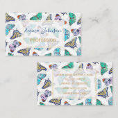 Weißfarbene Schmetterlinge Visitenkarte (Vorne/Hinten)