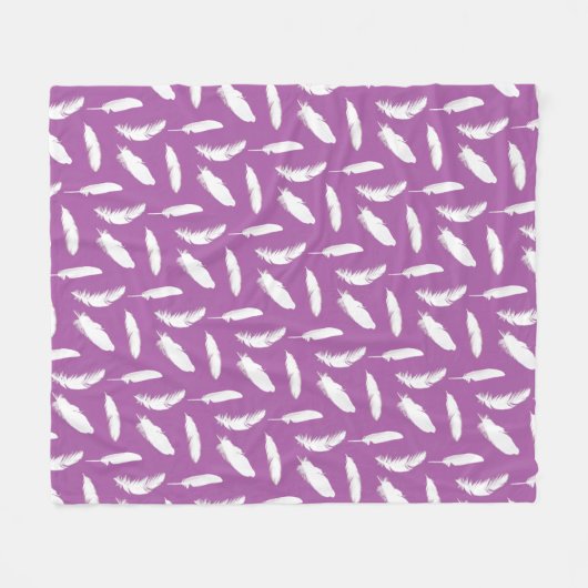 Weißfederdruck auf Amethyst Lila Fleecedecke (Vorderseite (Horizontal))