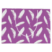 Weißfederdruck auf Amethyst lila Große Geschenktüte (Rückseite)