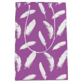 Weißfederdruck auf Amethyst lila Mittlere Geschenktüte (Vorderseite)