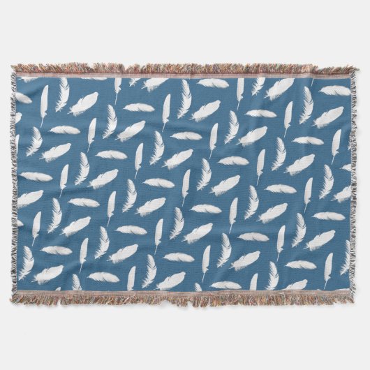 Weißfederdruck auf Denim Blue Decke (Vorderseite)