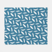 Weißfederdruck auf Denim Blue Fleece Blanket (Vorderseite (Horizontal))