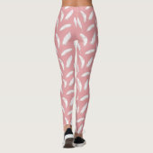 Weißfederdruck auf Muschel Rosa Leggings (Rückseite)