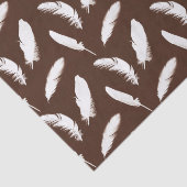 Weißfederdruck auf Schokoladenbraun Seidenpapier (Ausschnitt)