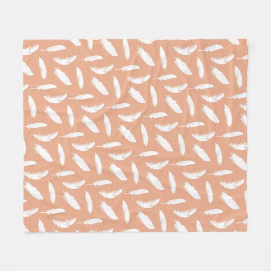 Weißfederdruck auf weichem Pfirsich Fleecedecke (Vorderseite (Horizontal))