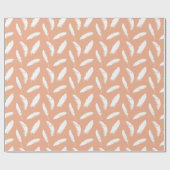 Weißfederdruck auf weichem Pfirsich Geschenkpapier (Flach)