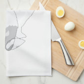 Weißflämisches Riesenrabbit Geschirrtuch (Viertel Falte)