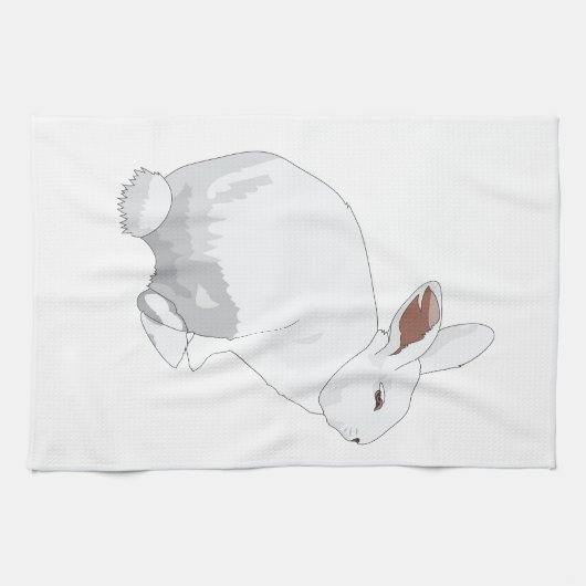 Weißflämisches Riesenrabbit Geschirrtuch (Horizontal)