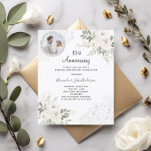 Weißfloralen Foto 10. Hochzeitseinladung