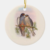 Weißflügelige Rotfußfalke Keramik Ornament (Vorne)