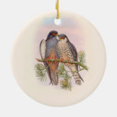 Weißflügelige Rotfußfalke Keramik Ornament (Hinten)