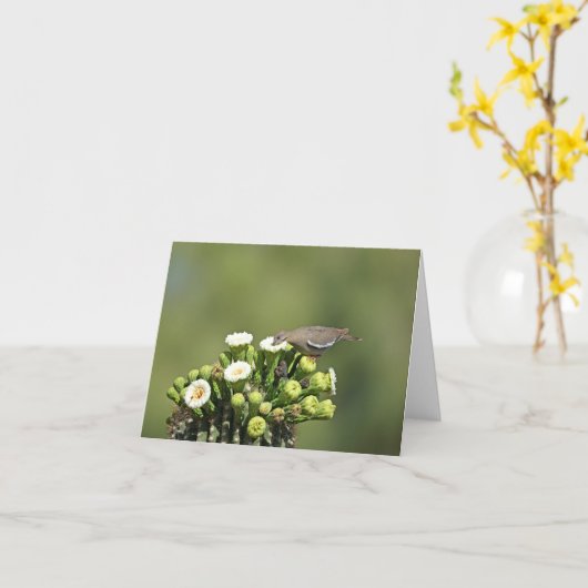 Weißflügeltaube Karte (Gelbe Blume)