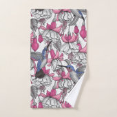 Weißfuchsien und Kolibris Badhandtuch Set (Handtuch)