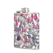 Weißfuchsien und Kolibris Flachmann (Links)