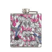 Weißfuchsien und Kolibris Flachmann (Rückseite)