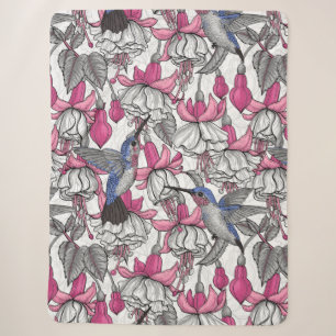 Weißfuchsien und Kolibris Sherpadecke