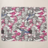 Weißfuchsien und Kolibris Sherpadecke (Vorderseite (Horizontal))