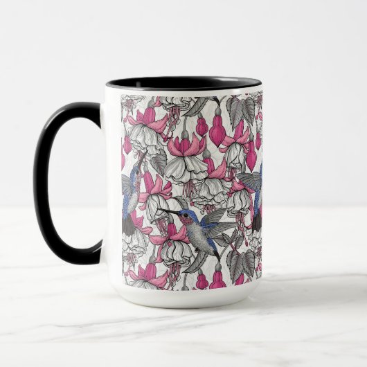 Weißfuchsien und Kolibris Tasse (Links)