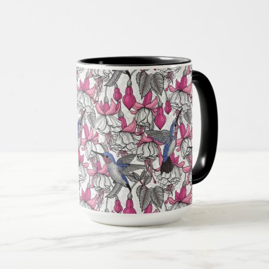 Weißfuchsien und Kolibris Tasse (VorderseiteRechts)