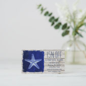 Weißgekalktes Holz Seesterne Visitenkarte (Stehend Vorderseite)